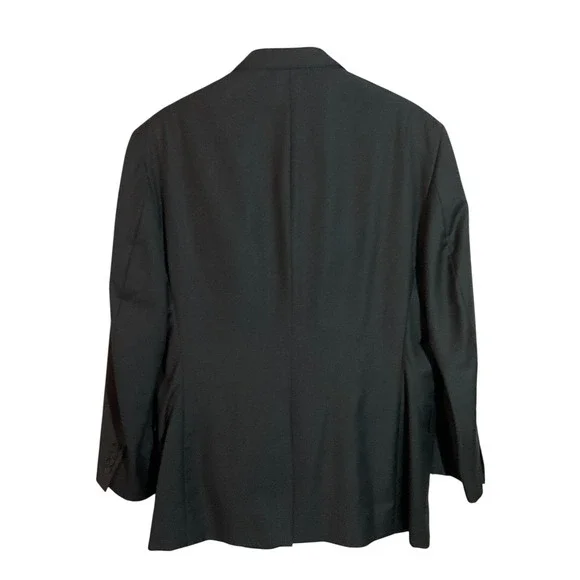 Jos. A. Bank Signature Gold Mens Suit Black 2 Button Pleated Cuffed 42R 36x29
